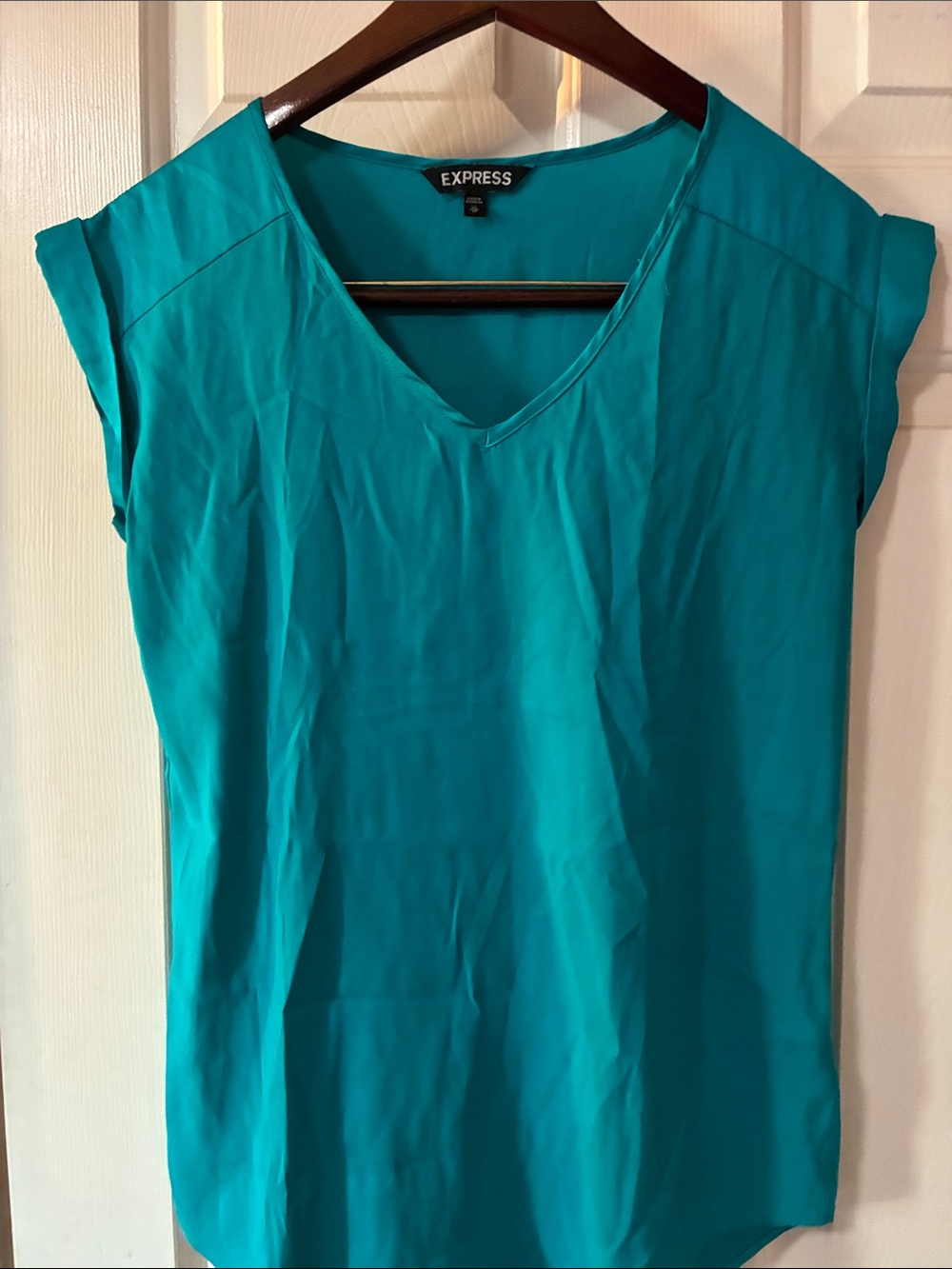 EXPRESS TEAL CAP SLEEVE BLOUSE
